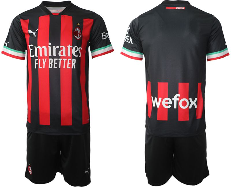 Men 2022-2023 Club Ac Milan home black blank Soccer Jersey->ac milan jersey->Soccer Club Jersey